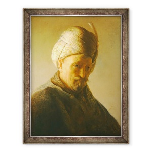 Tablou inramat - Rembrandt Harmensz van Rijn - Portretul unui barbat intr-un turban, 70 x 90 cm