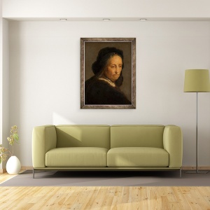 Tablou inramat - Rembrandt Harmensz van Rijn - Studiul unei femei batrane, 70 x 90 cm - Img 2
