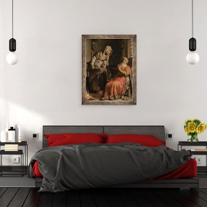 Tablou inramat - Rembrandt Harmensz van Rijn - Tobit si Anna cu copilul, 70 x 90 cm - Img 3