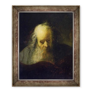 Tablou inramat - Rembrandt Harmensz van Rijn - Un batran citind o carte, 70 x 85 cm