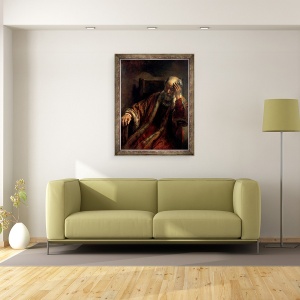Tablou inramat - Rembrandt Harmensz. van Rijn - Un batran intr-un fotoliu, 70 x 90 cm - Img 2