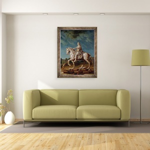 Tablou inramat - Rene Antoine Houasse - Transportarea statuii ecvestre a lui Ludovic al XIV-lea de la Atelierul de la Manastirea Capucinelor in 1669, 60 x 80 cm - Img 2
