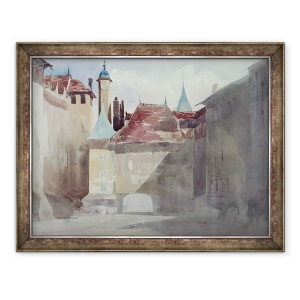 Tablou inramat - Richard Parkes Bonington - La Place du Molard, 60 x 80 cm