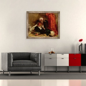Tablou inramat - Richard Parkes Bonington - Un turc asezat, 50 x 60 cm - Img 2