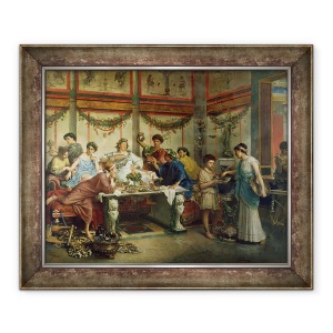 Tablou inramat - Roberto Bompiani - O sarbatoare romana, 50 x 60 cm