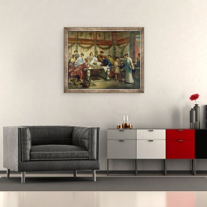 Tablou inramat - Roberto Bompiani - O sarbatoare romana, 50 x 60 cm - Img 2