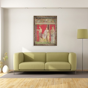Tablou inramat - Roman - Catehismul cu o tanara care citeste si initiaza o ofranda, Zidul de Nord, Oecus 5, 70 x 90 cm - Img 2