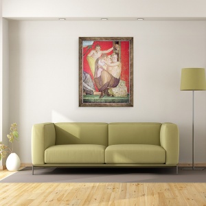 Tablou inramat - Roman - Silenus si tanarul satir, Zidul de Est, Oecus 5, 70 x 90 cm - Img 2