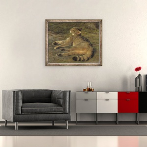 Tablou inramat - Rosa Bonheur - Pisica salbatica, 50 x 60 cm - Img 2