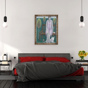 Tablou inramat - Ruth Addinall - Femeie in parc, 60 x 80 cm - Img 3