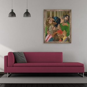 Tablou inramat - Sandro Botticelli - Detaliu al coborarii Duhului Sfant, 50 x 60 cm - Img 2