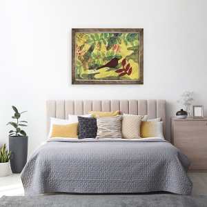Tablou inramat - Sarah Thompson-Engels - Galben ocru botanic,2018, 60 x 80 cm - Img 3