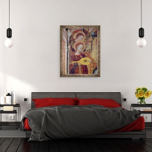 Tablou inramat - Sassetta - Detaliu al muzicienilor de inger dintr-o pictura a Fecioarei si Copilului inconjurat de sase ingeri, 70 x 90 cm - Img 3