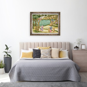 Tablou inramat - Scoala chineza - Colectarea duzilor, 60 x 80 cm - Img 3