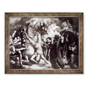 Tablou inramat - scoala engleza - Moartea lui Wat Tyler d.1381 ulei pe panza, 60 x 80 cm