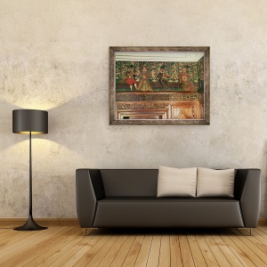 Tablou inramat - scoala engleza - Portiune din pictat freize in Marea Camera, 70 x 90 cm - Img 2