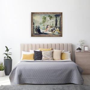 Tablou inramat - Scoala flamanda - Scena de gradina generica, 60 x 80 cm - Img 3
