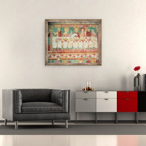 Tablou inramat - Scoala Franceza - Casatoria de la Cana, de la zidul sudic al corului, 70 x 85 cm - Img 2
