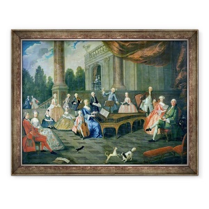 Tablou inramat - Scoala franceza - Concert de familie la Chateau Renescure, 70 x 90 cm