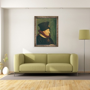 Tablou inramat - Scoala franceza - Filip al Frantei 1342-1404 Duce de Burgundia, 70 x 90 cm - Img 2