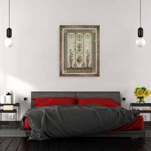 Tablou inramat - Scoala franceza - Flori si un cos agatat, 60 x 80 cm - Img 3