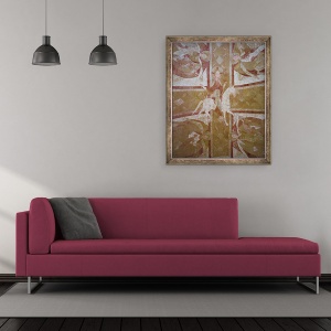 Tablou inramat - Scoala Franceza - Hristos pe un cal alb inconjurat de ingeri, 50 x 60 cm - Img 2