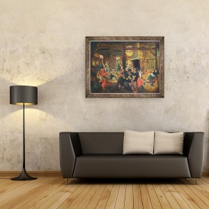 Tablou inramat - Scoala franceza - Jaful unei ferme, 60 x 80 cm - Img 2