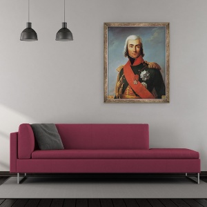 Tablou inramat - Scoala Franceza - Jean-Baptiste Bessieres 1768-1813 Duce de Istria, 70 x 85 cm - Img 2