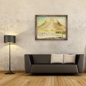 Tablou inramat - Scoala franceza - Planul de dezvoltare a Muntelui Valerien, 70 x 90 cm - Img 2