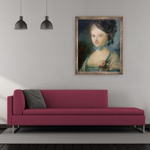 Tablou inramat - Scoala Franceza - Portret De Madame Balzac, 70 x 85 cm - Img 2