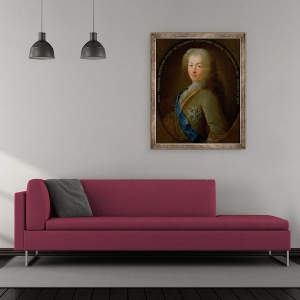 Tablou inramat - Scoala Franceza - Portretul lui Jean Frederic Phelypeaux 1701-81 Conte de Maurepas, 50 x 60 cm - Img 2