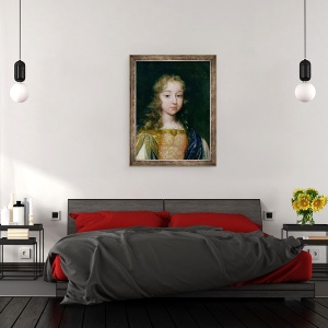 Tablou inramat - Scoala franceza - Portretul lui Ludovic al XIV-lea ca un copil, 60 x 80 cm - Img 3
