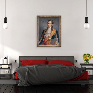 Tablou inramat - Scoala franceza - Portretul Printului Eugene de Beauharnais 1781-1824 Vicerege al Italiei si Duce de Leuchtenberg, 60 x 80 cm - Img 3