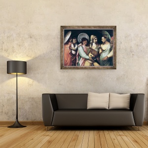 Tablou inramat - Scoala franceza - Scena din Commedia dellArte I, 60 x 80 cm - Img 2