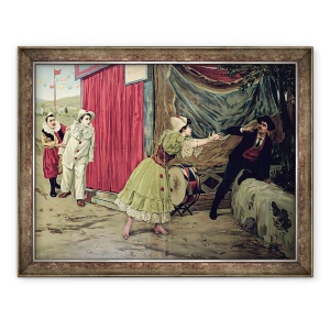 Tablou inramat - Scoala franceza - Scena din opera Pagliacci de Ruggiero Leoncavallo 1857-1919, 70 x 90 cm