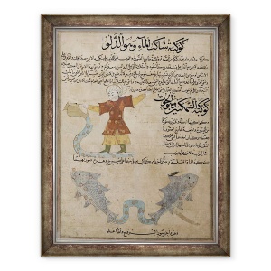 Tablou inramat - Scoala Islamica - Dna E-7 fol.25a Varsator si Pesti, 60 x 80 cm