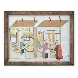 Tablou inramat - Scoala Islamica - Ms.1671 Doua magazine de fructe, 70 x 90 cm