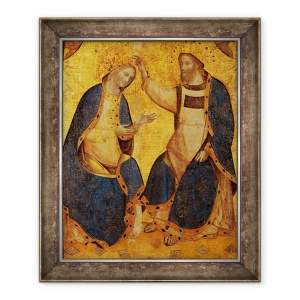 Tablou inramat - Scoala Italiana - incoronarea Fecioarei, 70 x 85 cm