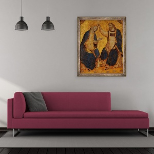 Tablou inramat - Scoala Italiana - incoronarea Fecioarei, 70 x 85 cm - Img 2