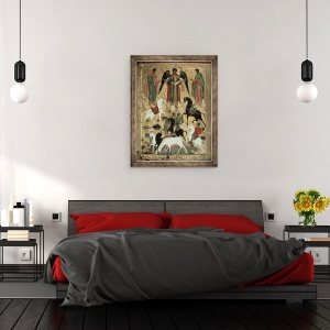Tablou inramat - Scoala Novgorod - SS. Florus si Laurus, 60 x 80 cm - Img 3