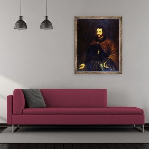 Tablou inramat - Scoala Rusa - Portretul tarului Ivan cel al V-lea Alexeievici 1666-96, 70 x 85 cm - Img 2