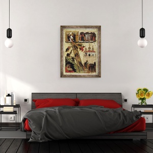 Tablou inramat - Scoala Rusa - Scara cereasca a Sfantului Ioan Climacus, 60 x 80 cm - Img 3