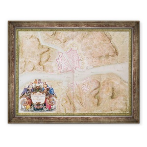 Tablou inramat - Sebastien Le Prestre de Vauban - Dna 988 tome 3 fol.45 Planul si harta orasului si cetatea Bayonne, din Atlas Louis al XIV-lea, 70 x 90 cm
