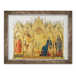 Tablou inramat - Simone Martini - Buna Vestire cu doi sfinti si patru profeti, 70 x 90 cm