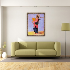 Tablou inramat - Sue Wales - Indian Bagpiper, 2020, 29x22, 60 x 80 cm - Img 2