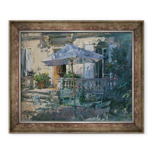 Tablou inramat - Susan Ryder - Umbrela de soare alba, 70 x 85 cm