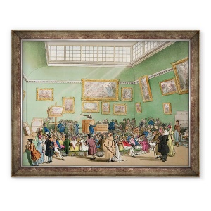 Tablou inramat - T. Rowlandson - Sala de licitatii Christies, acvatinted de J. Bluck fl.1791-1819 din Ackermann, Microcosm of London, vol 1, 60 x 80 cm