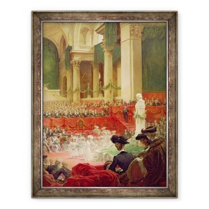 Tablou inramat - Theobald Chartran - Ceremonia de la Panteon pentru a sarbatori Centenarul nasterii lui Victor Hugo 1802-85 26 februarie 1902, 70 x 90 cm