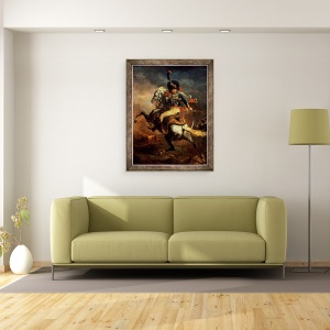 Tablou inramat - Theodore Gericault - Ofiter al husarilor, 70 x 90 cm - Img 2