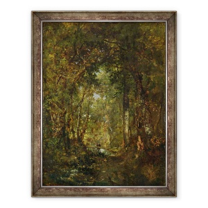 Tablou inramat - Theodore Rousseau - in padure la Fontainebleau, 70 x 90 cm